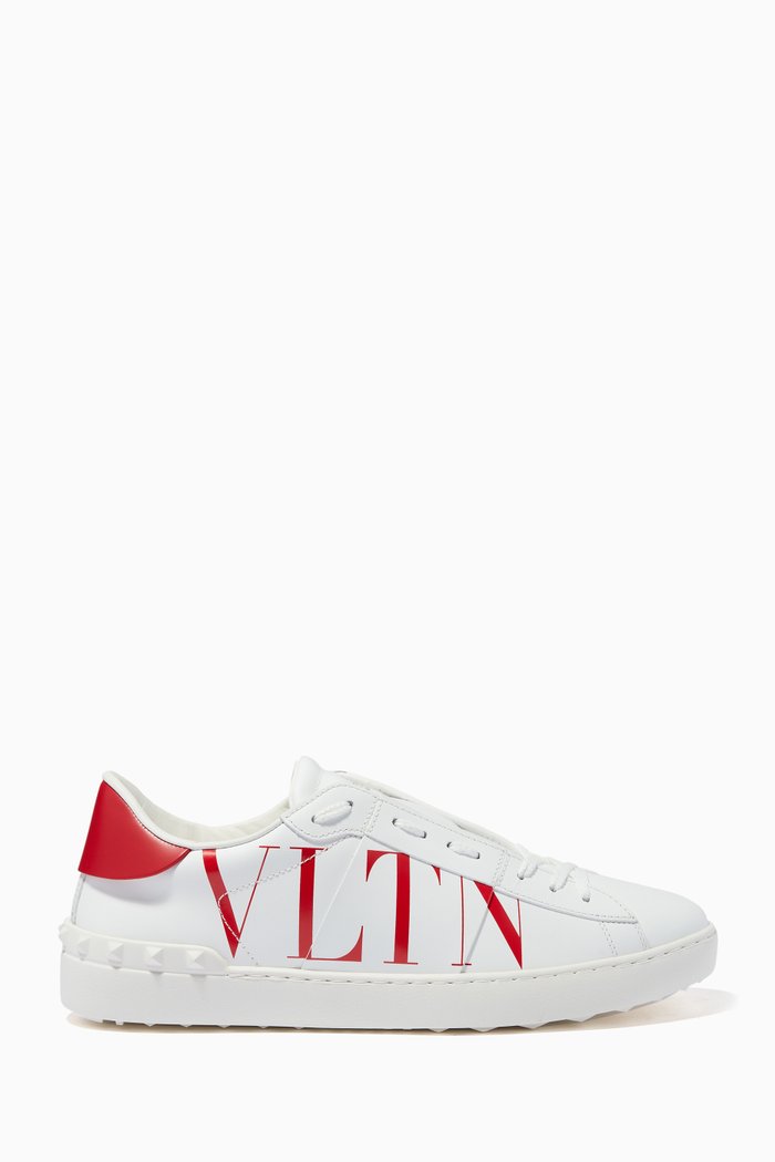 

Valentino Garavani VLTN Open Sneakers in Calfskin, White