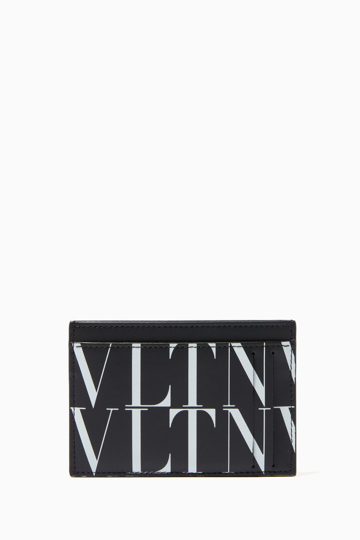 

Valentino Garavani VLTN TIMES Cardholder in Calfskin, Black