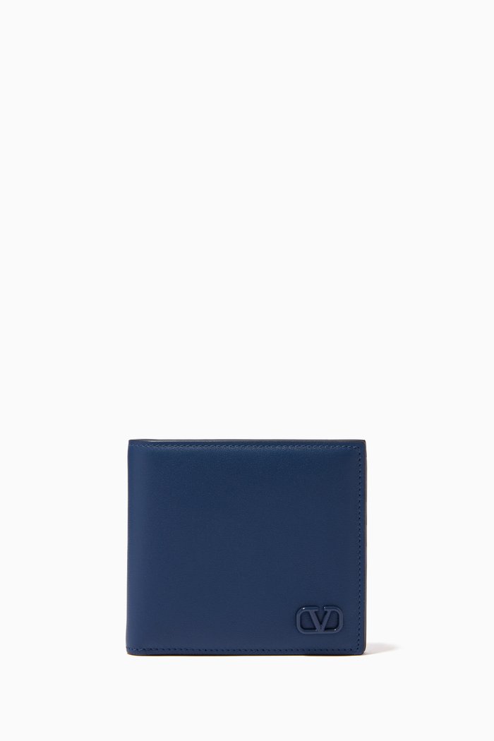 

Valentino Garavani VLOGO Wallet in Calfskin, Blue