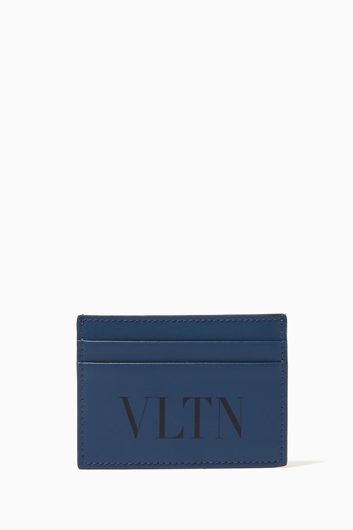 

Valentino Garavani VLTN Cardholder in Calfskin, Blue