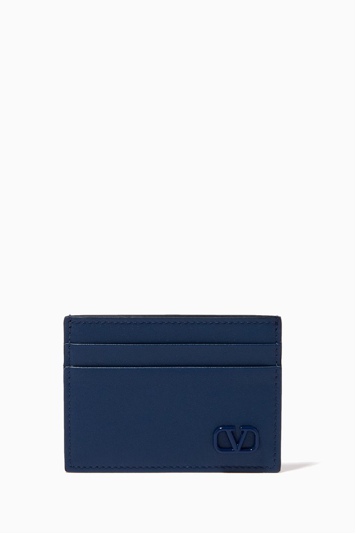 

Valentino Garavani VLOGO Cardholder in Calfskin, Blue