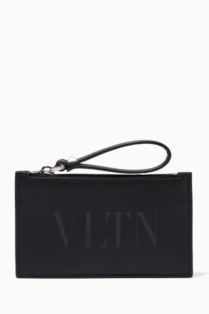 

Valentino Garavani VLTN Cardholder in Calfskin, Black