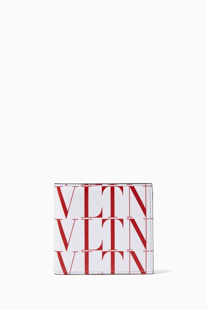 

Valentino Garavani VLTN TIMES Wallet in Leather, White