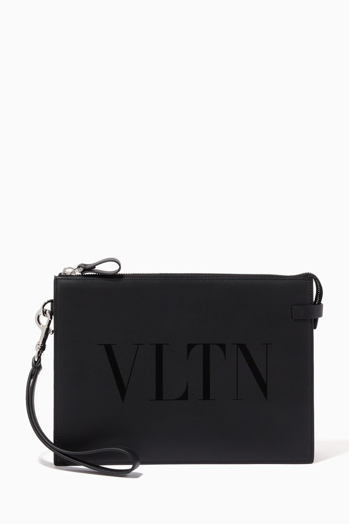 

Valentino Garavani VLTN Pouch in Leather, Black