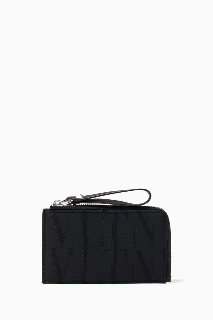

Valentino Garavani VLTN TIMES Cardholder in Nylon, Black
