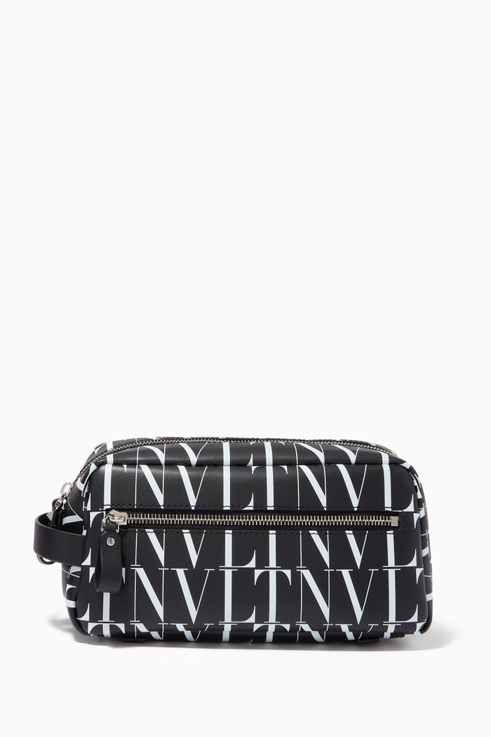

Valentino Garavani VLTN TIMES Wash Bag in Leather, Black