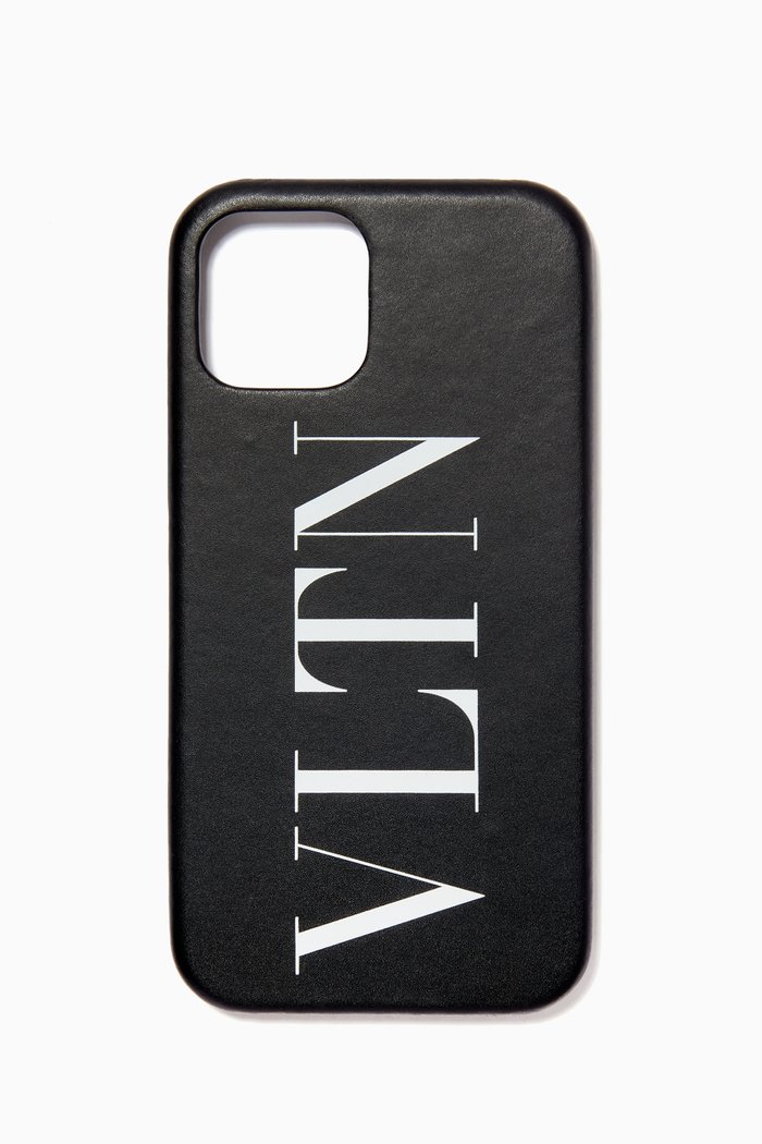 

Valentino Garavani VLTN iPhone 12 & 12 Pro Case in Leather, Black