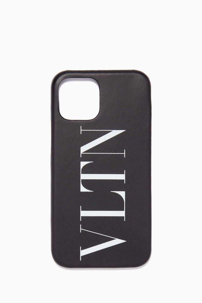 

Valentino Garavani VLTN iPhone 12 Pro Max Case in Leather, Black