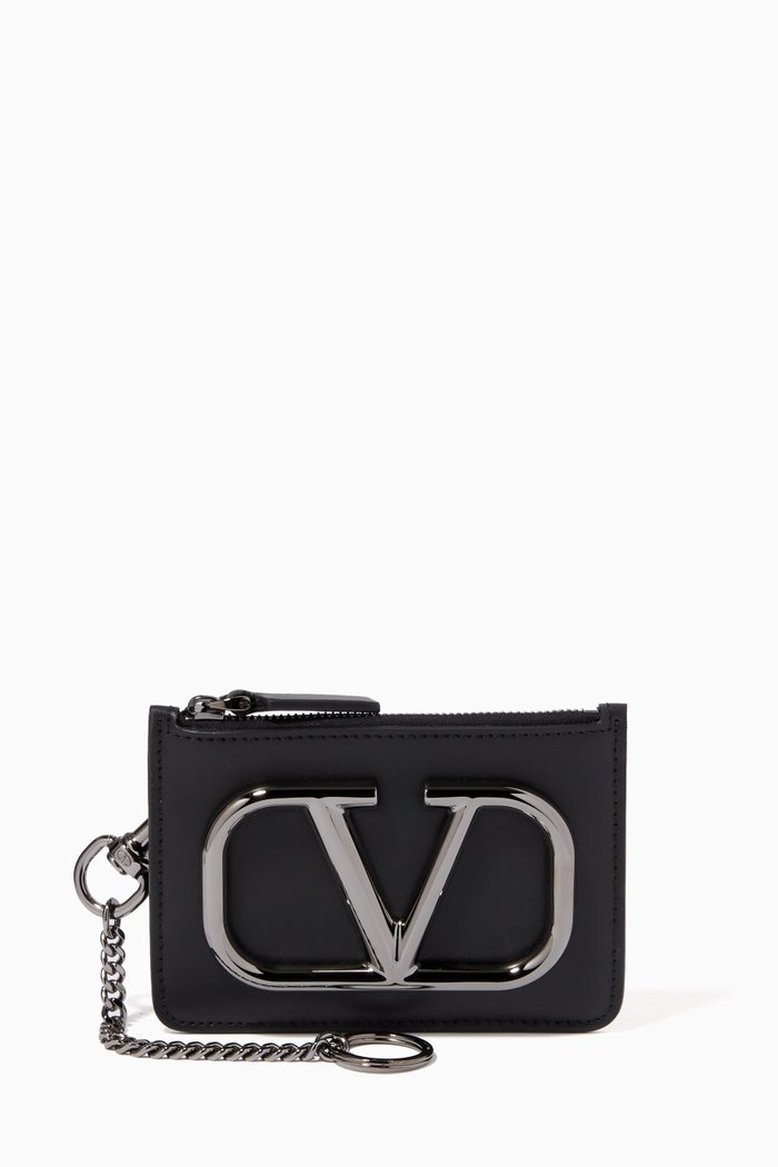 

Valentino Garavani VLOGO Coin Case in Calfskin, Black