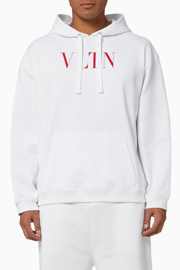 

VLTN Hooded Sweatshirt in Jersey, White