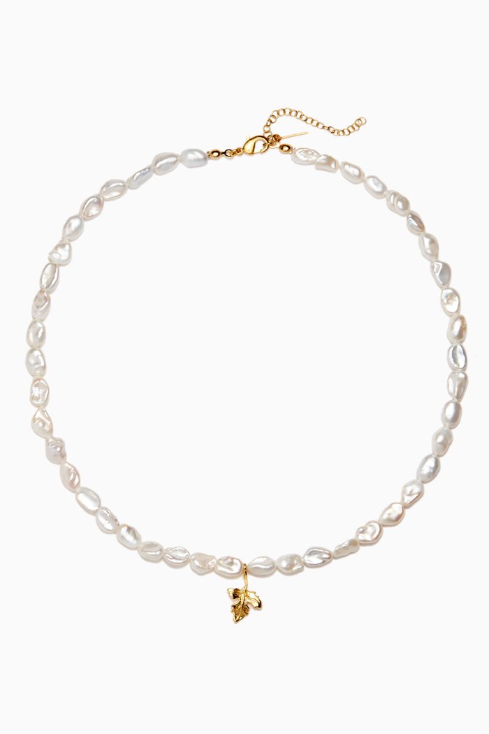 Gloria Choker in 24kt Gold-Plated Bronze, White