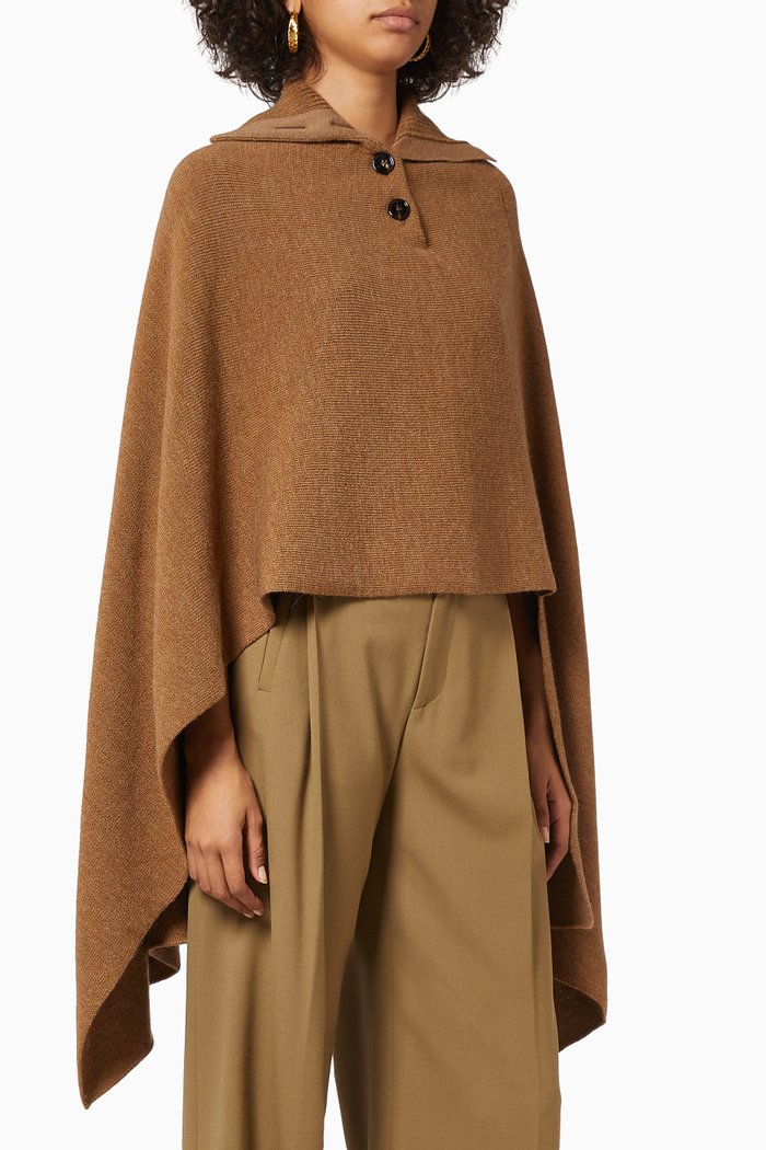 Shetland Knit Cape, Brown