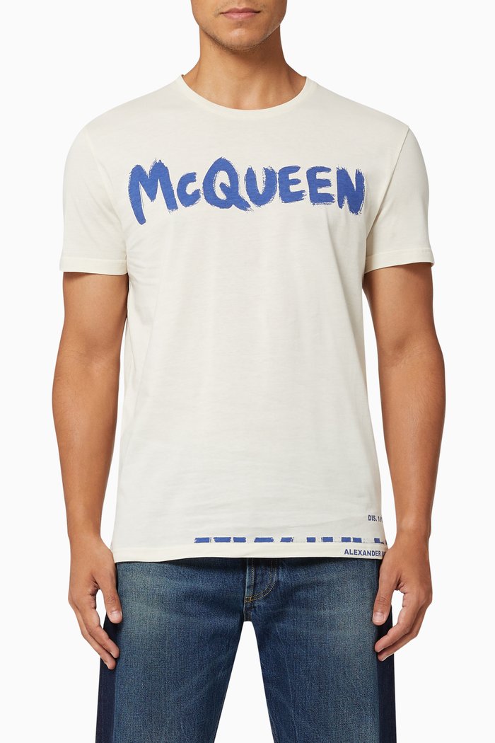 

McQueen Graffiti T-shirt in Organic Light Jersey, Black