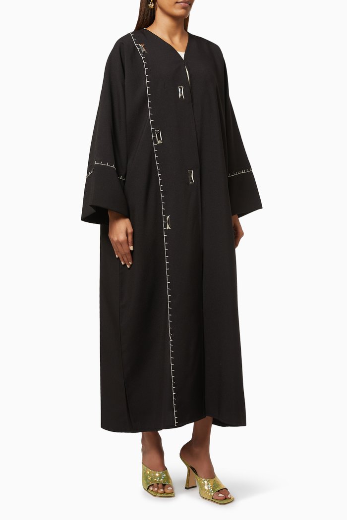 

Abaya with Crystal Embroidery, Black