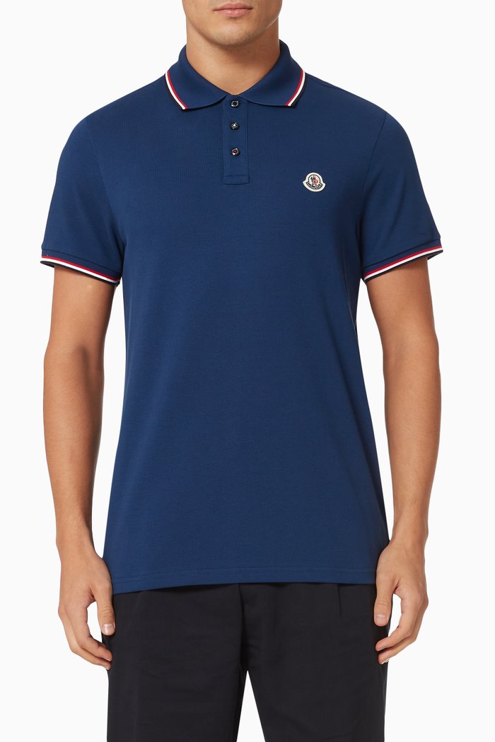 Polo T-shirt in Cotton Piqué, Blue