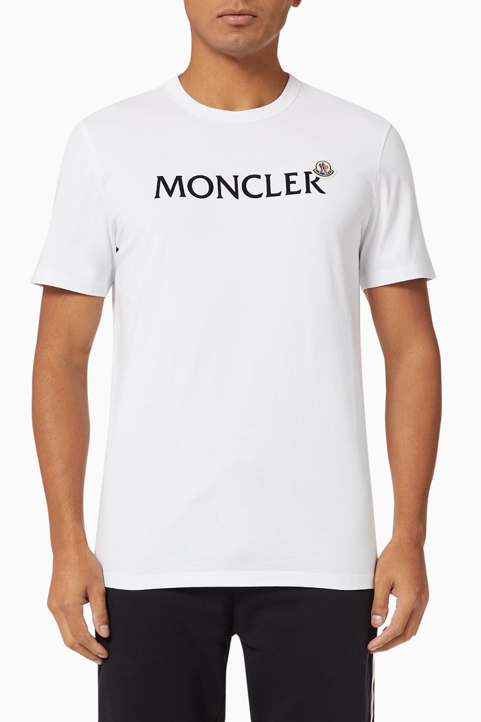 

Flocked Logo T-shirt in Cotton Jersey, White