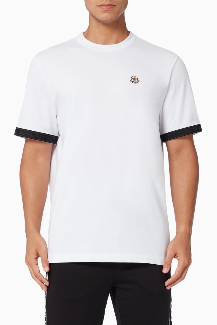 

Contrast Trim T-shirt in Cotton, White