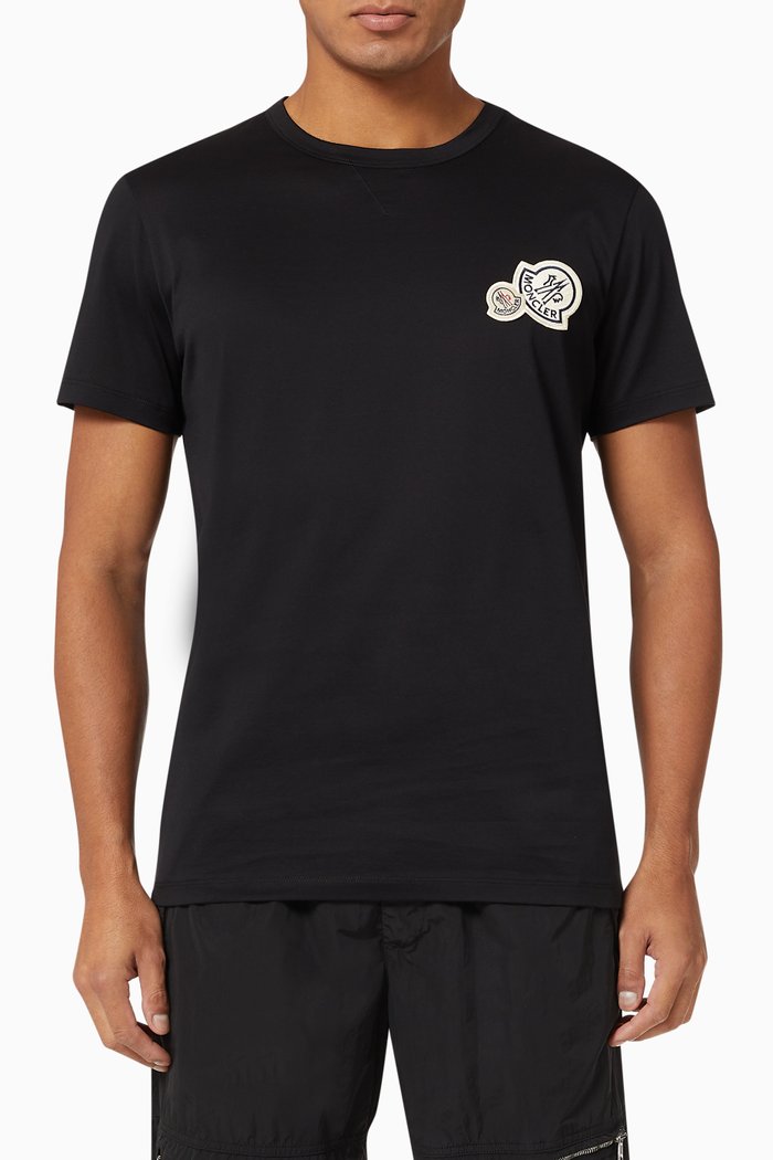

Double Logo T-shirt in Cotton Jersey, Black