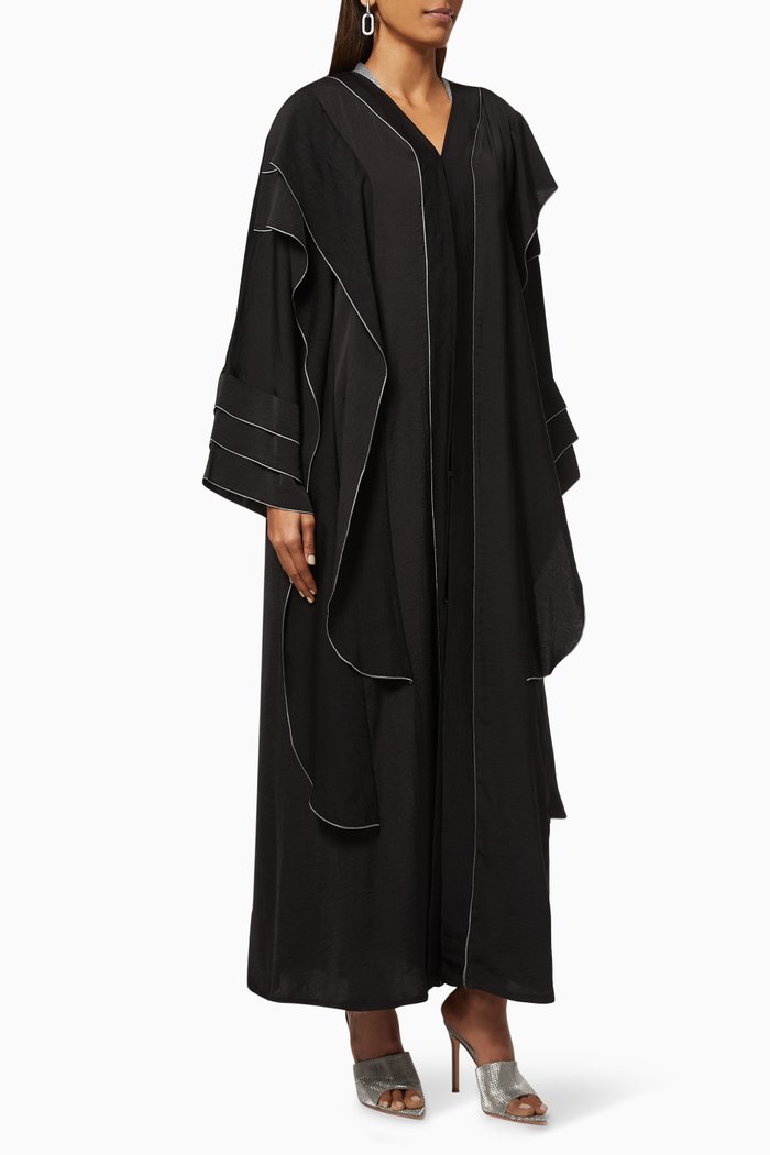 

Abaya with Drapes, Black