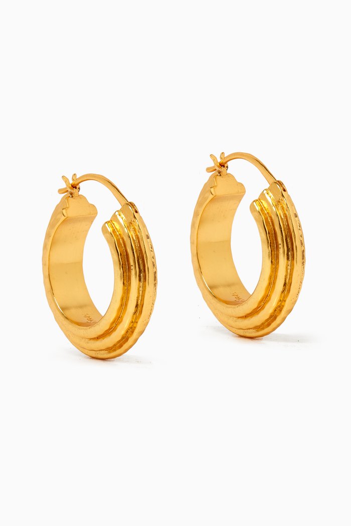 

Stacy Hoop Earrings in 24kt Gold Plating