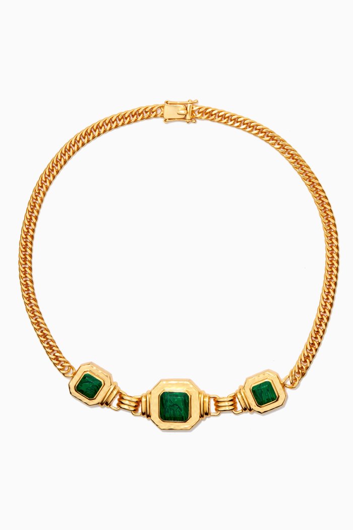 

Brandi Necklace in 24kt Gold Plating, Green