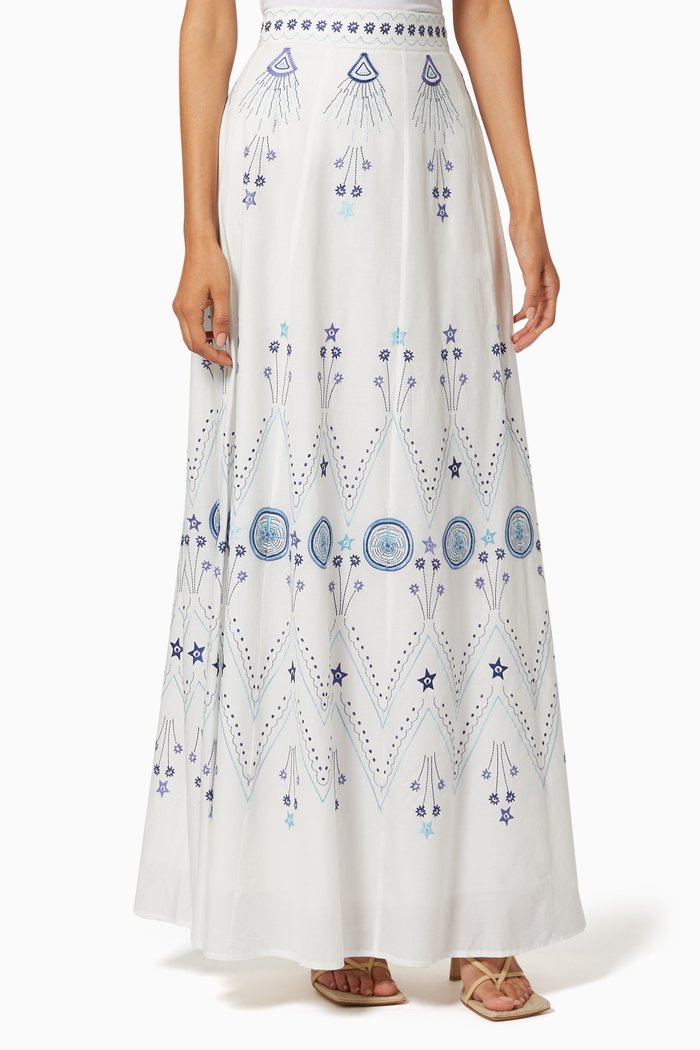 Camille Stromboli Skirt in Cotton Voile, White