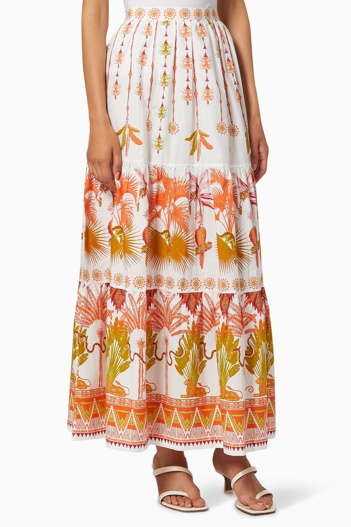 

Saskia Winter Garden Skirt in Cotton Poplin, Multicolour