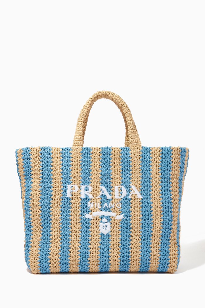 

Raffia Tote Bag, Blue