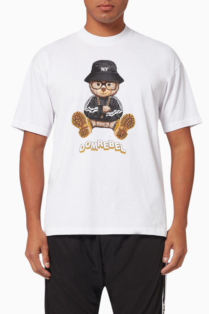 

NY Bear Box T-shirt in Cotton, White