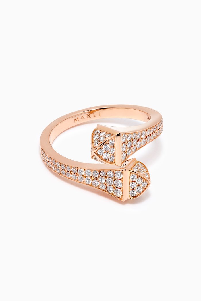 Cleo Full Diamond Midi Ring in 18kt Rose Gold