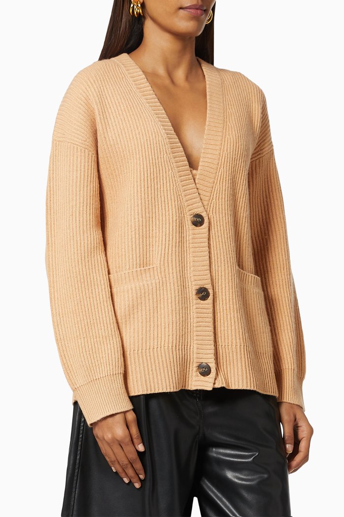 

Estela Cardigan in Rib-knit, Brown