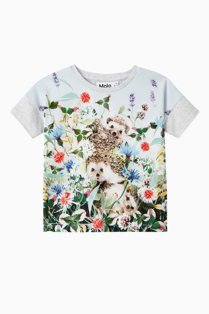 

Raeesa Floral T-shirt in Organic Cotton, White
