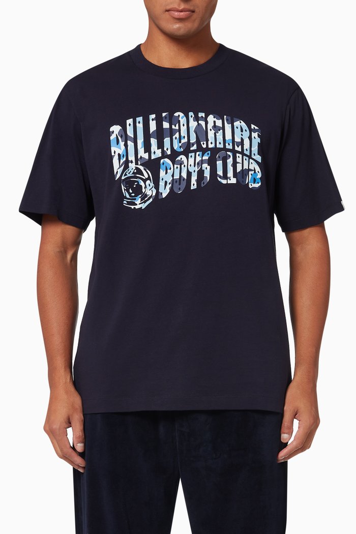 

Camo Arch Logo T-shirt in Jersey Cotton, Blue