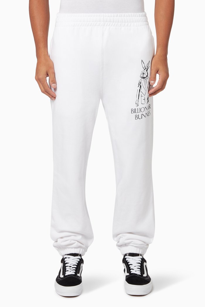 Bunnies Sweatpants in Loopback Jersey Cotton, White