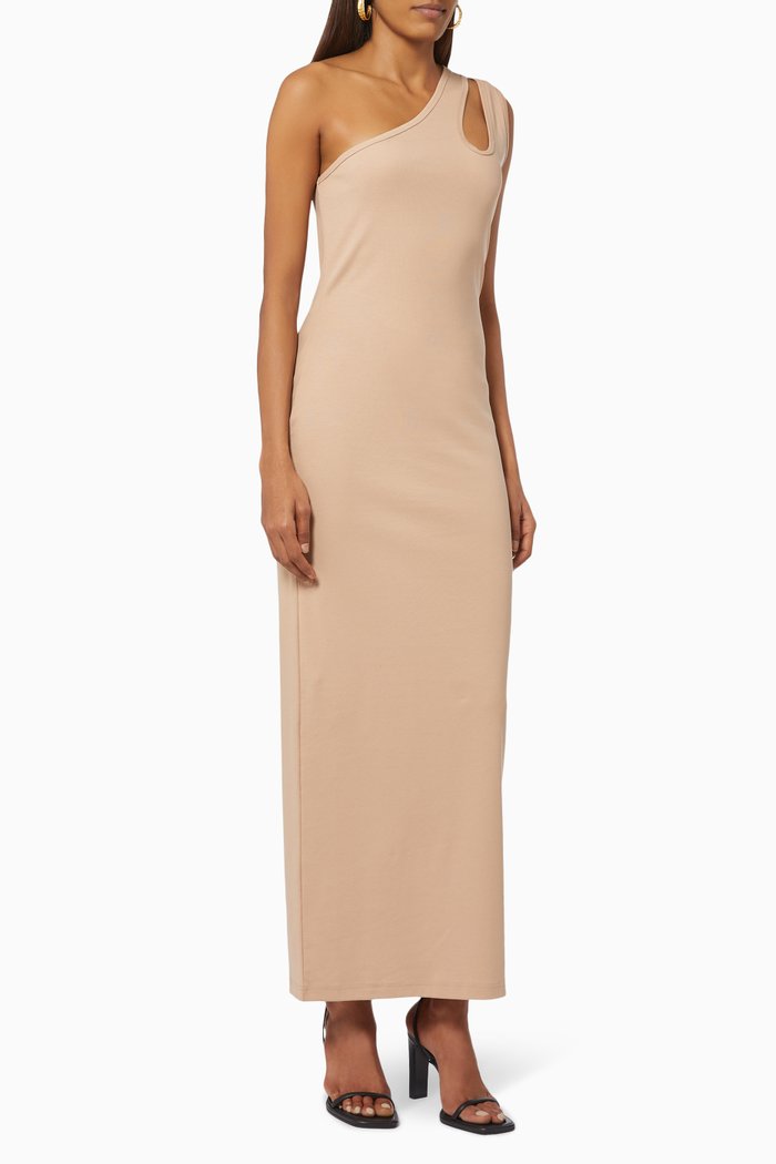 

Tear Drop Jersey Dress in Cotton, Neutral