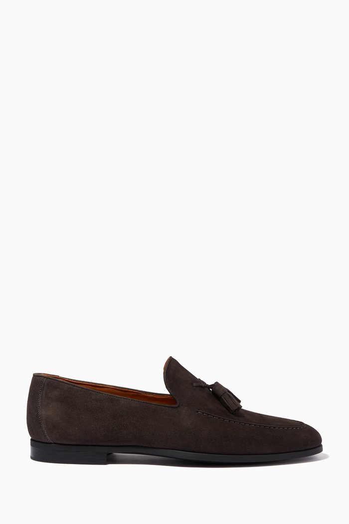 

Aston Tassel Loafers in Suede, Grey