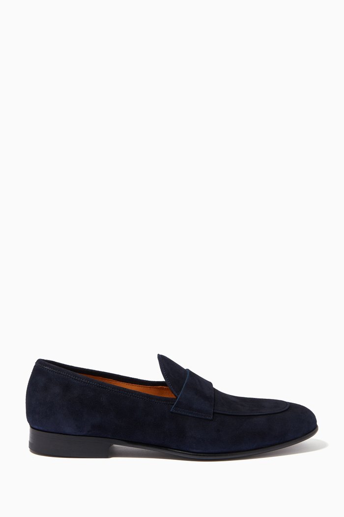 

B672 Loafers in Suede Leather, Blue