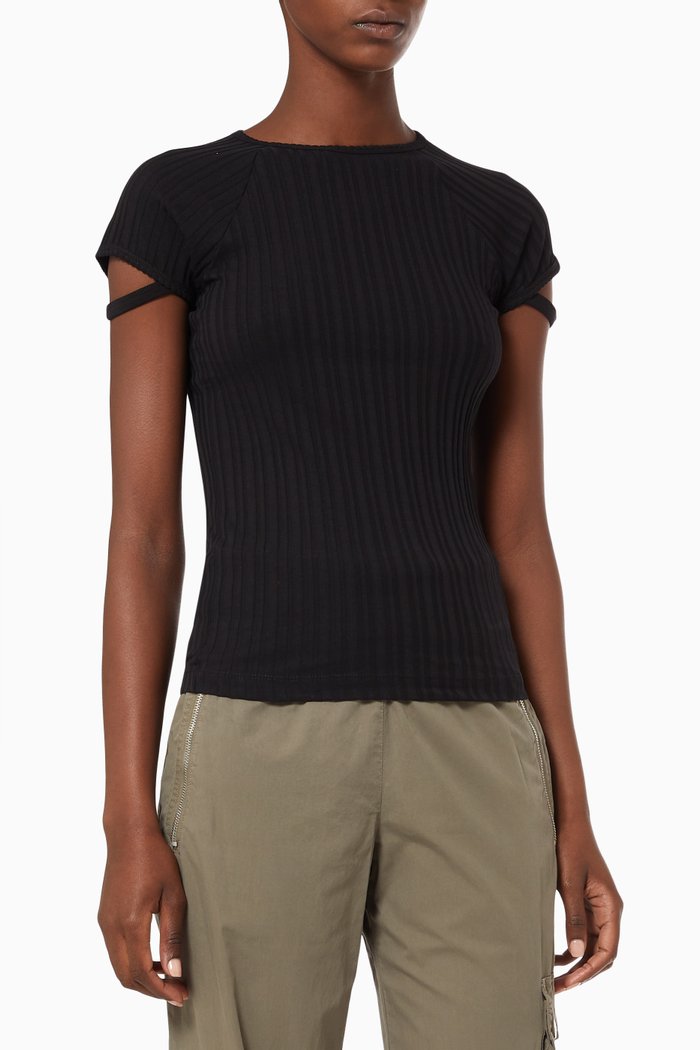 Core Little T-shirt in Rib-knit, Black