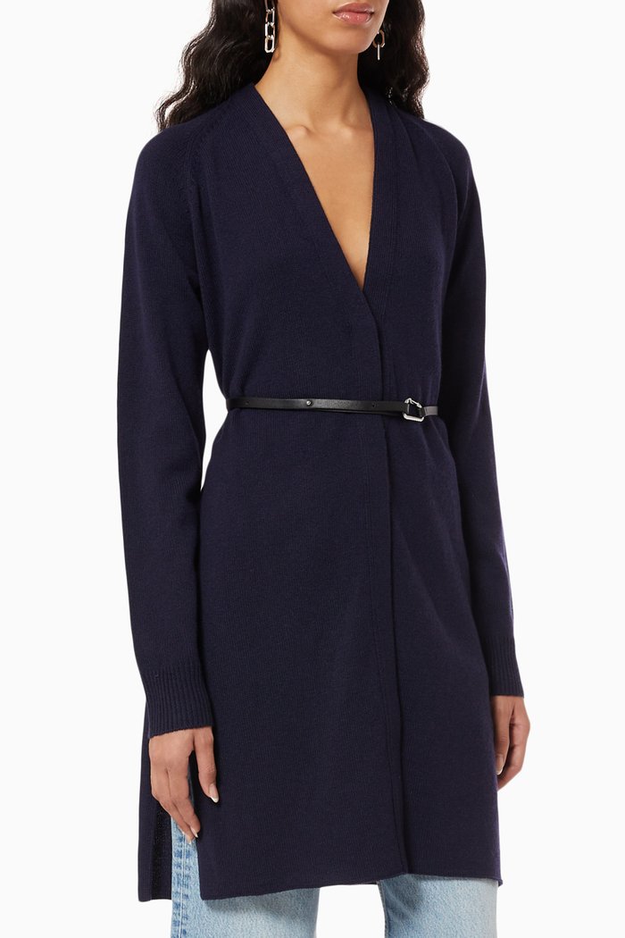 

Belted Cardigan in Wool, Black