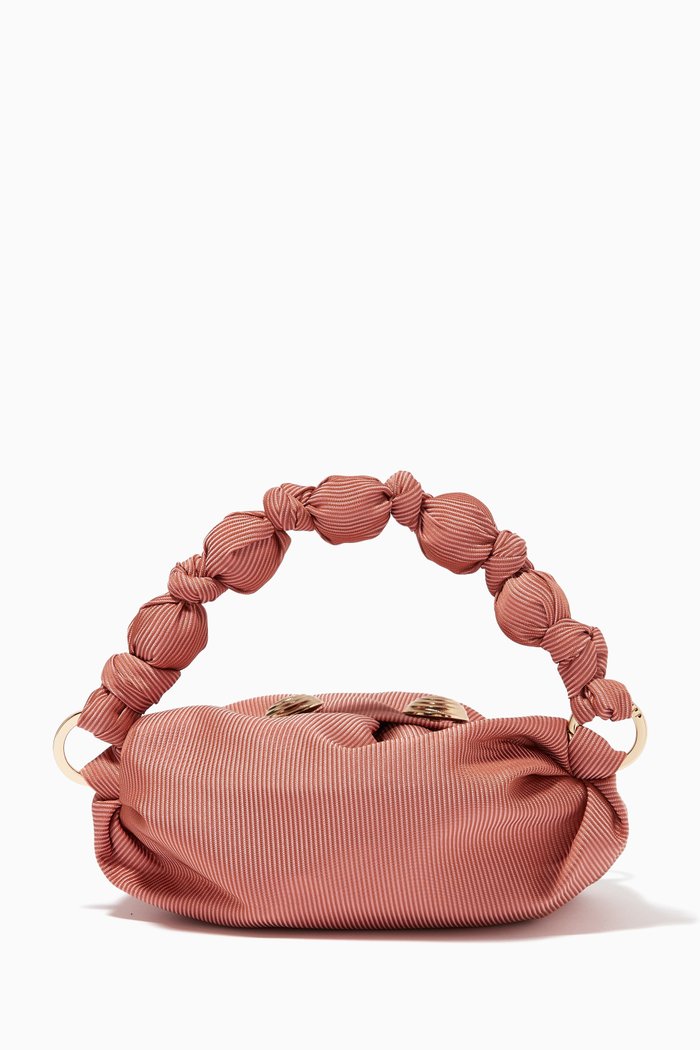 

Nino Tiny Tote Bag in Iridescent Fabric, Red
