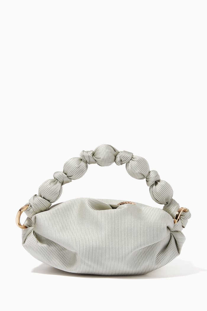

Nino Tiny Tote Bag in Iridescent Fabric, Grey