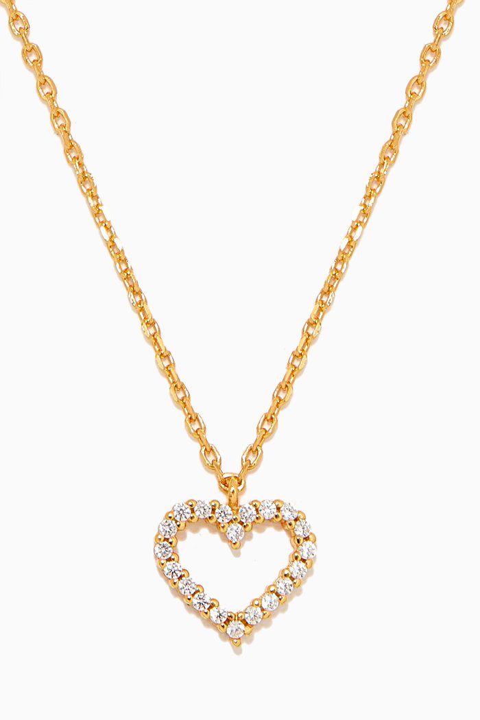 

Essential Heart Necklace in 18kt Gold-plated Sterling Silver, White