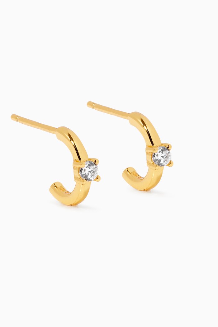 

Essential Solitary Earrings in 18kt Gold-plated Sterling Silver, White