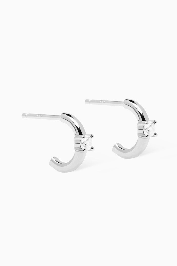 

Essential Solitary Earrings in Sterling Silver, White