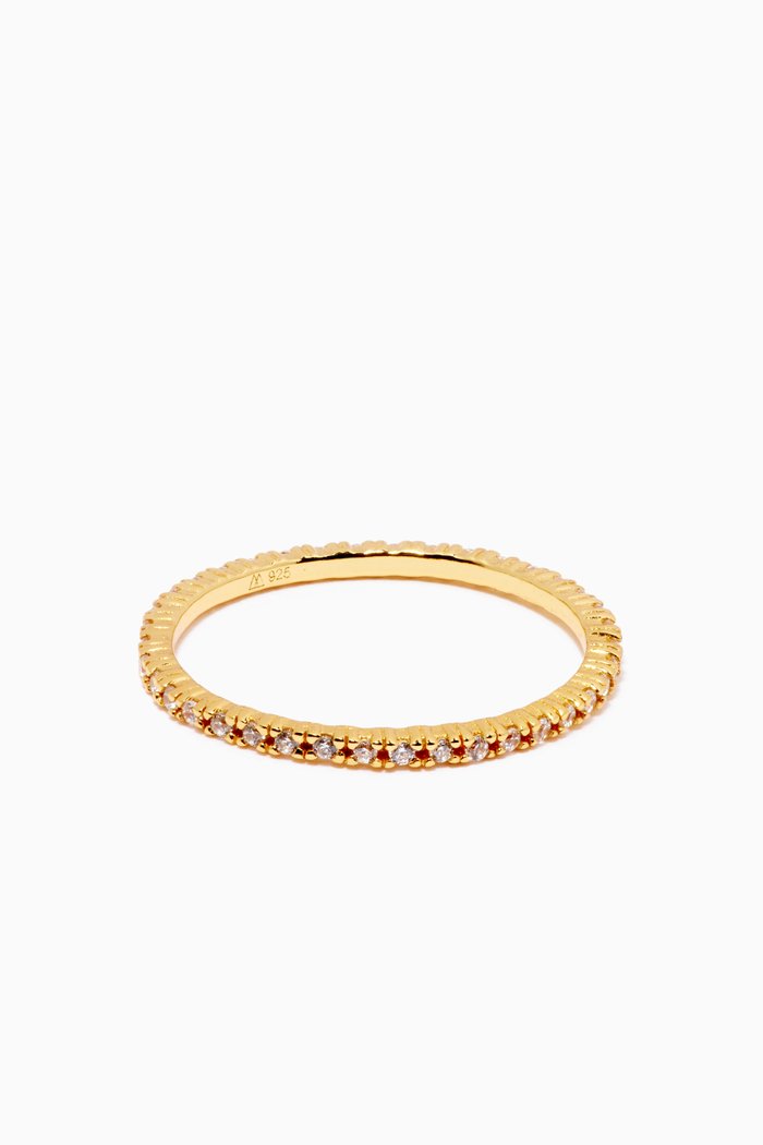 

Essentials Ring in 18kt Gold-plated Sterling Silver, White