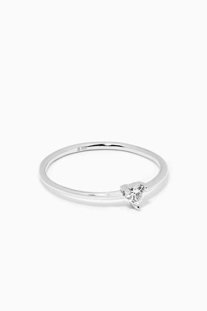 

Essentials Heart Ring in Sterling Silver, White