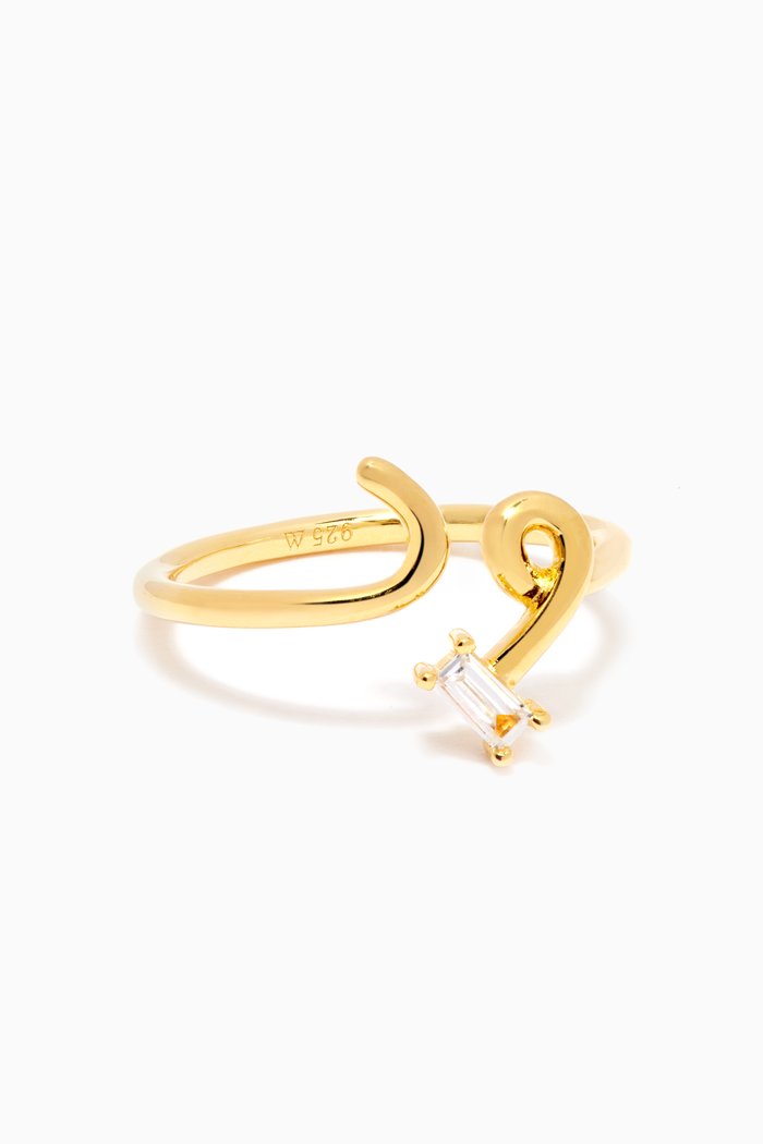 

Aisha Nema Ring in 18kt Gold-plated Sterling Silver, White