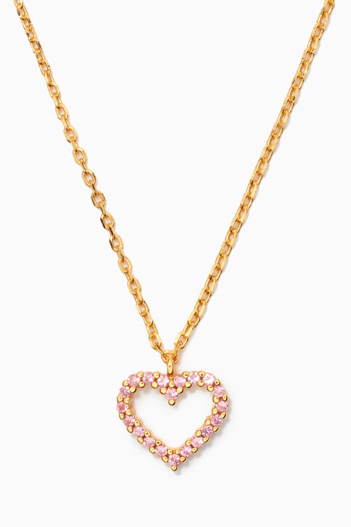 

Essential Heart Necklace in 18kt Gold-plated Sterling Silver, Purple
