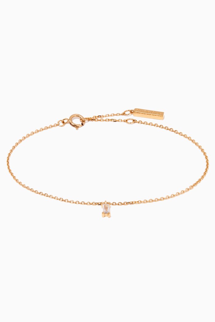 

Aisha Asana Bracelet in 18kt Gold-plated Sterling Silver, White