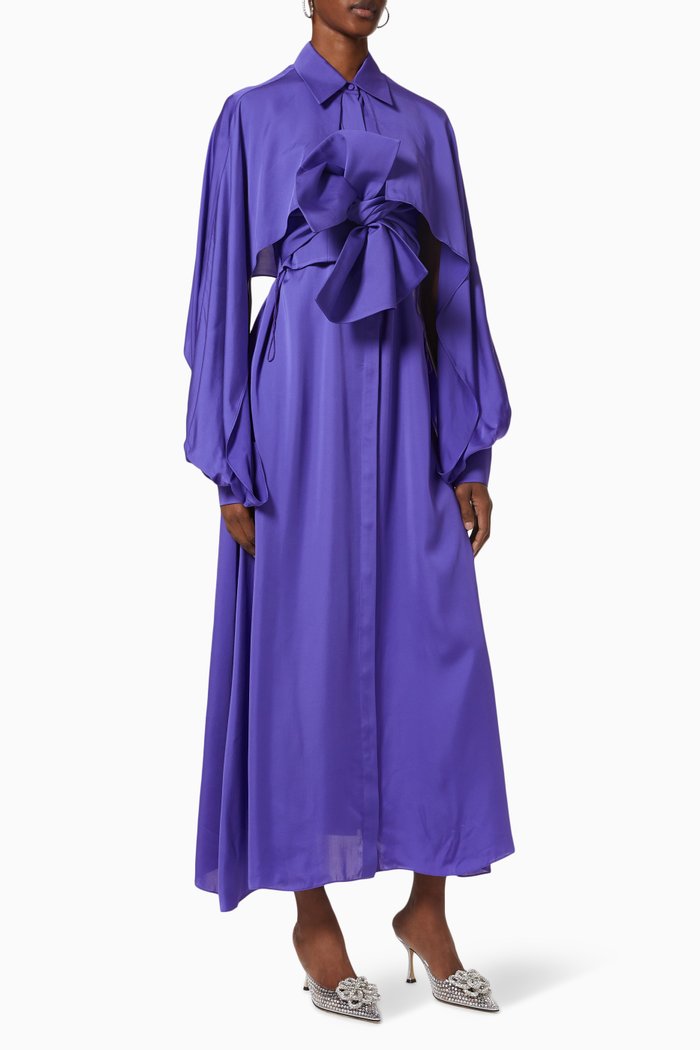 

Cape Shirt Dress in Viscose, Purple